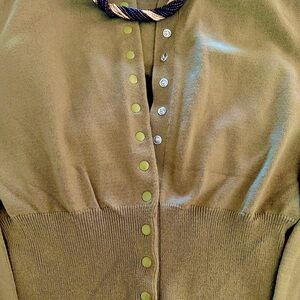 Isalis ColleenOlive Button-Up Women's Cardigan size L NWOT